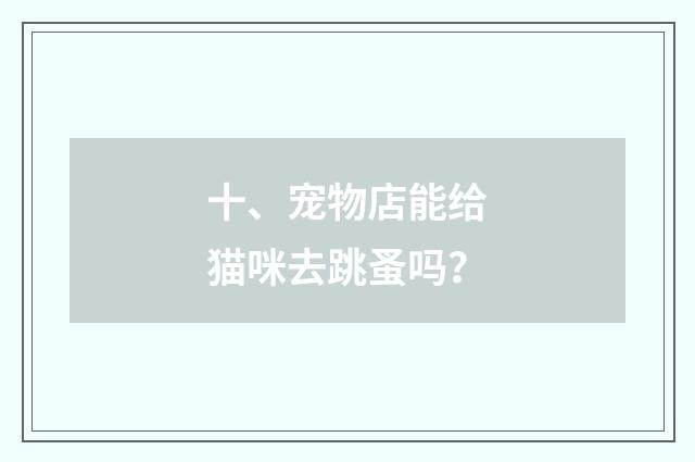 十、宠物店能给猫咪去跳蚤吗?