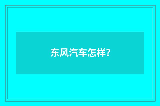 东风汽车怎样?