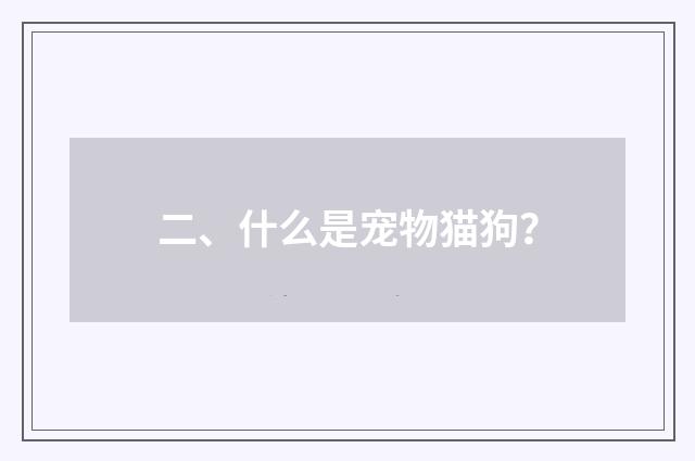 二、什么是宠物猫狗?