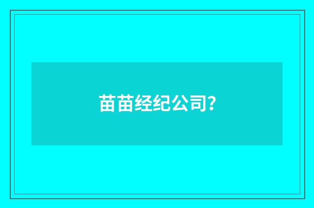苗苗经纪公司?