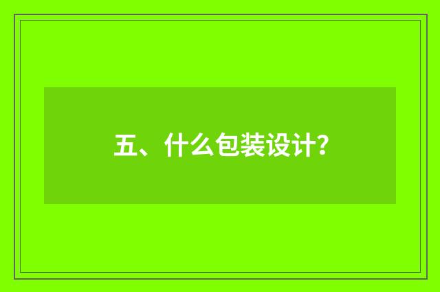 五、什么包装设计？