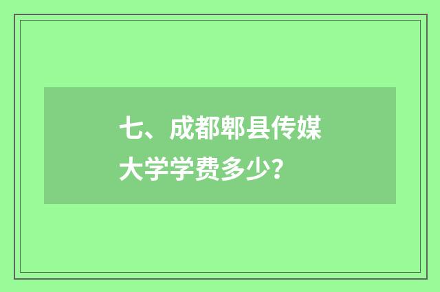 七、成都郫县传媒大学学费多少?