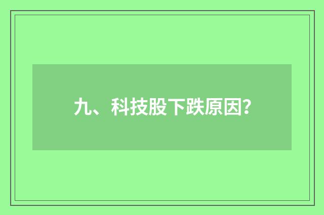 九、科技股下跌原因？