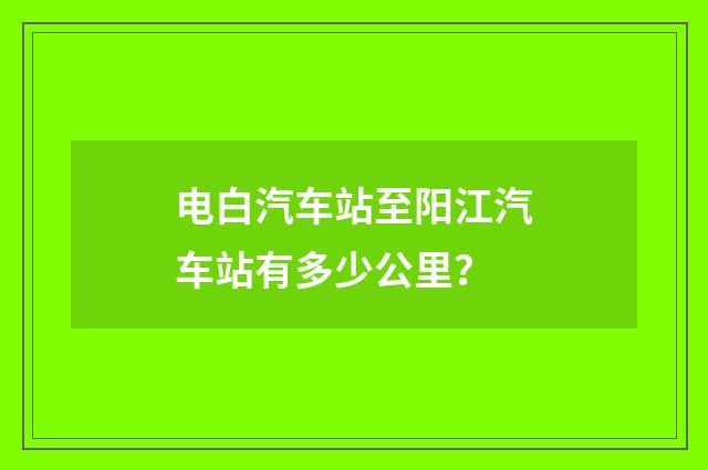 电白汽车站至阳江汽车站有多少公里?