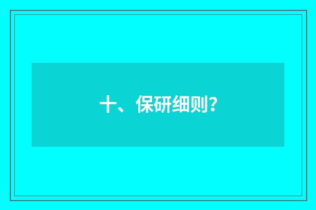 十、保研细则？
