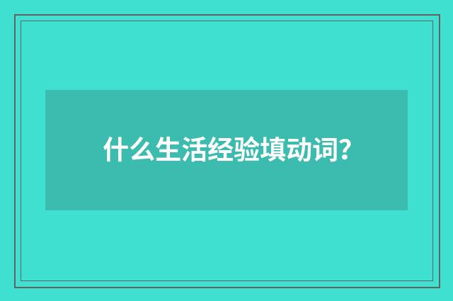 什么生活经验填动词？