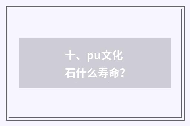 十、pu文化石什么寿命?