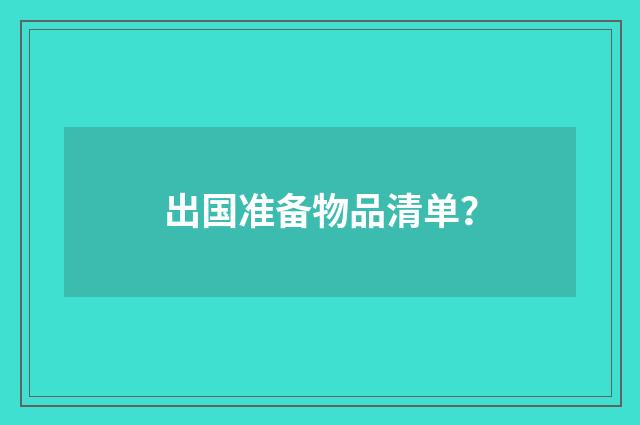 出国准备物品清单？