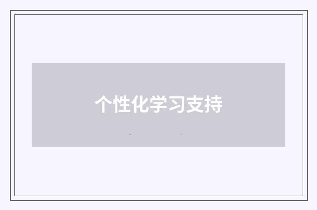 个性化学习支持