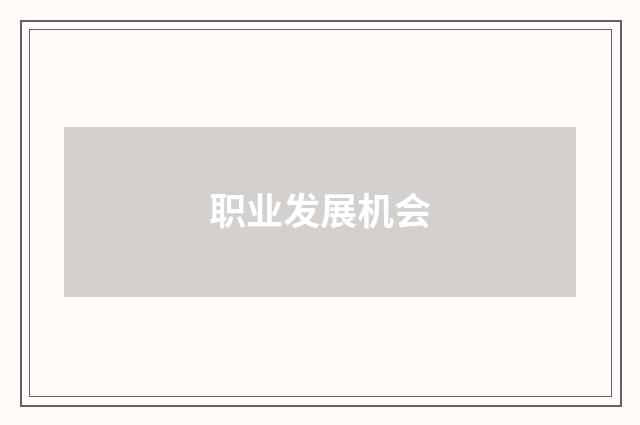 职业发展机会