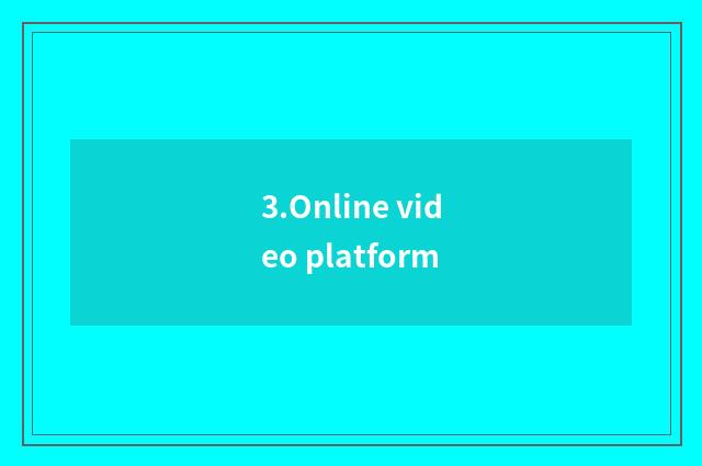 3.Online video platform