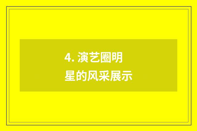 4. 演艺圈明星的风采展示