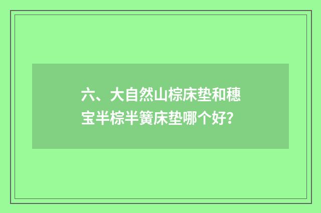 六、大自然山棕床垫和穗宝半棕半簧床垫哪个好?