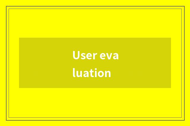 User evaluation