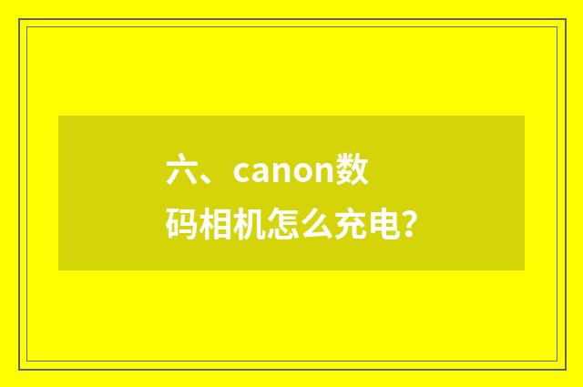 六、canon数码相机怎么充电？