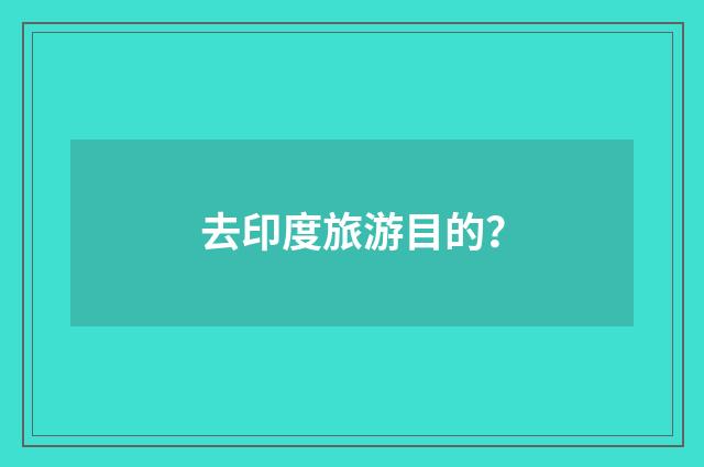 去印度旅游目的？