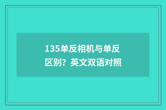 135单反相机与单反区别?英文双语对照