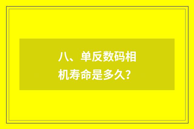 八、单反数码相机寿命是多久?