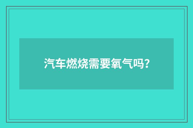 汽车燃烧需要氧气吗?