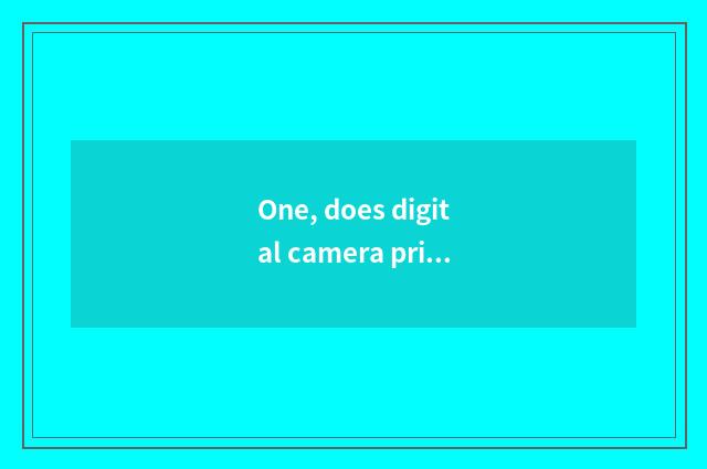 One, does digital camera price go situation?