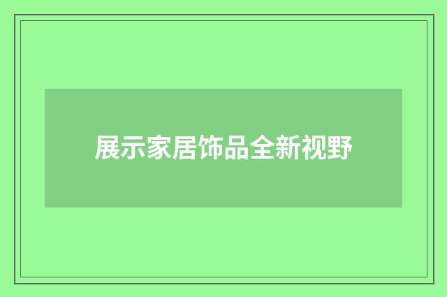 展示家居饰品全新视野