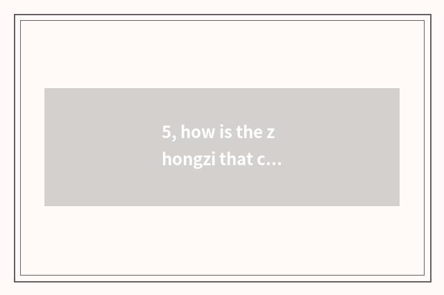 5, how is the zhongzi that carry midday made up?