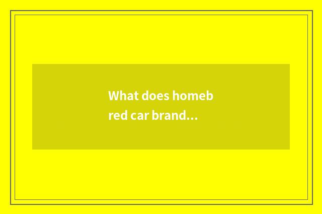 What does homebred car brand have, encyclopedia of homebred car brand?