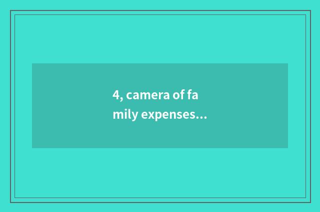 4, camera of family expenses number what sign is good?