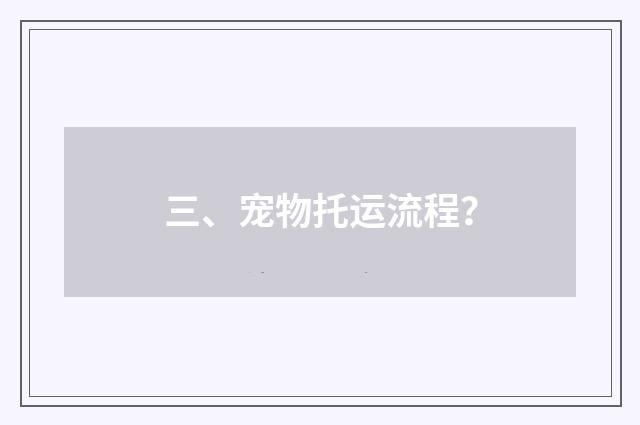三、宠物托运流程？