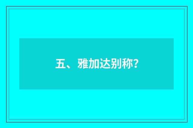 五、雅加达别称?