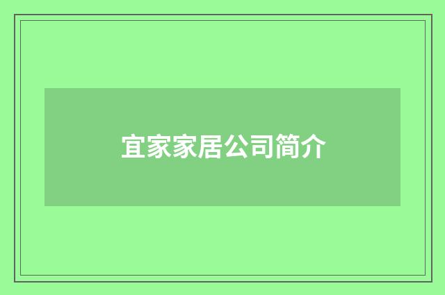 宜家家居公司简介