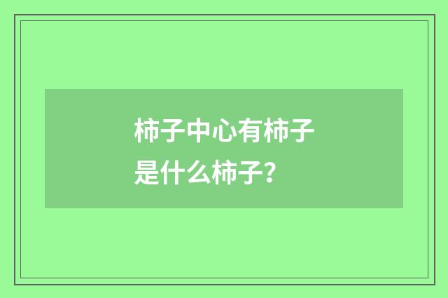 柿子中心有柿子是什么柿子？