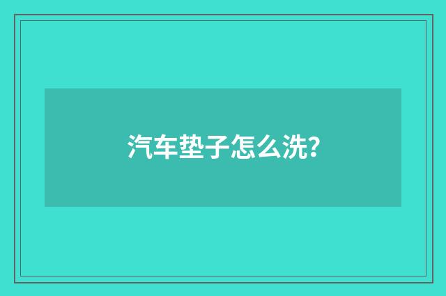 汽车垫子怎么洗?