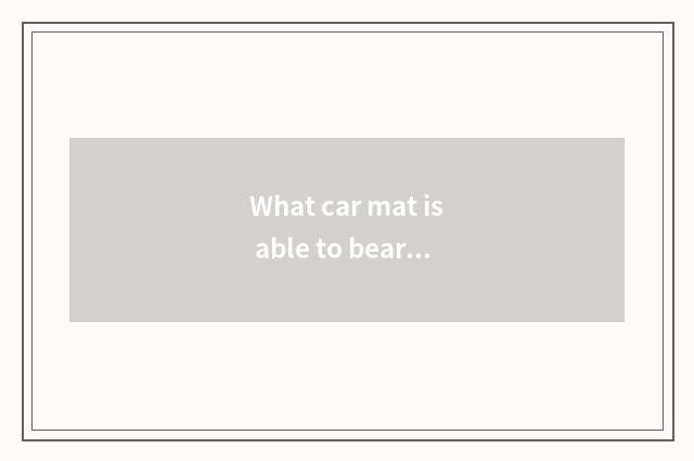 What car mat is able to bear or endure dirty wear-resisting?