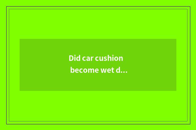 Did car cushion become wet don't have a thing?