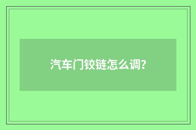 汽车门铰链怎么调?