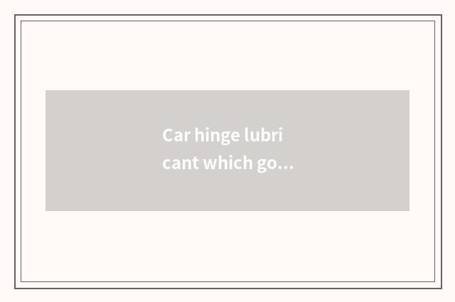 Car hinge lubricant which good?