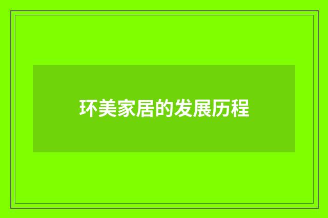 环美家居的发展历程