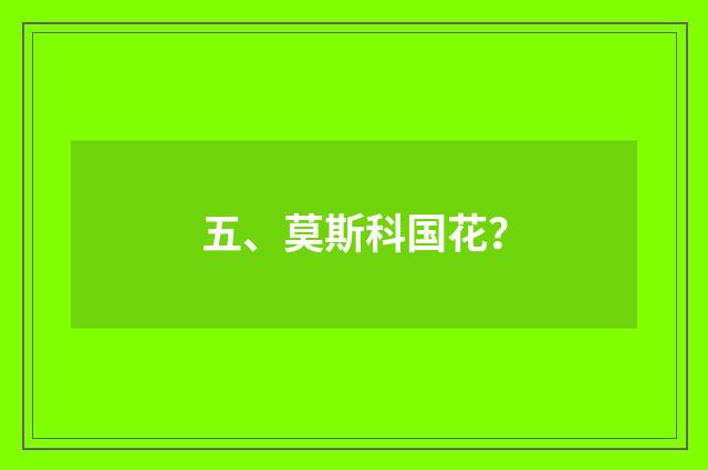 五、莫斯科国花？