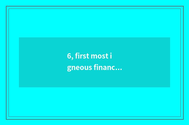 6, first most igneous finance and economics advocate who is sowing?