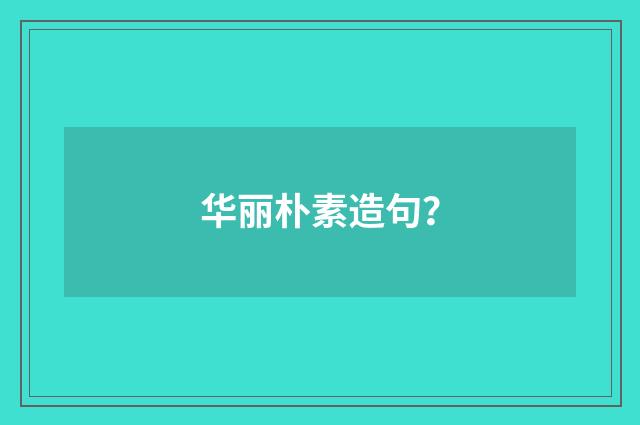 华丽朴素造句?