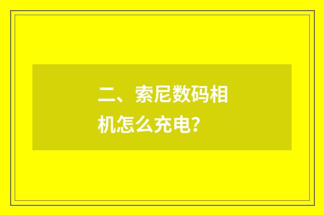 二、索尼数码相机怎么充电?