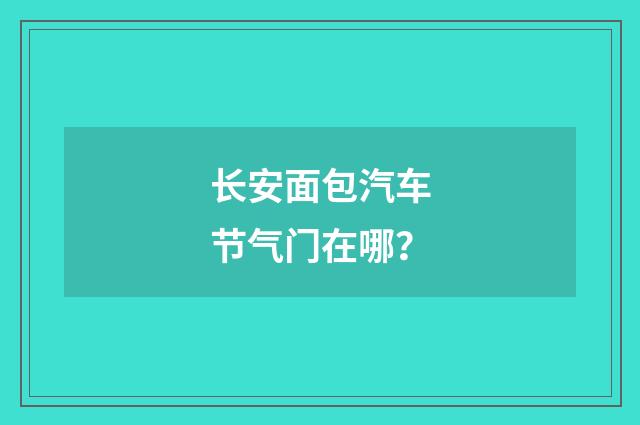 长安面包汽车节气门在哪?