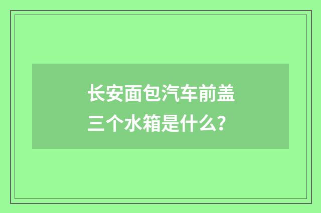 长安面包汽车前盖三个水箱是什么?