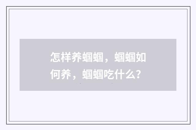 怎样养蝈蝈,蝈蝈如何养,蝈蝈吃什么?