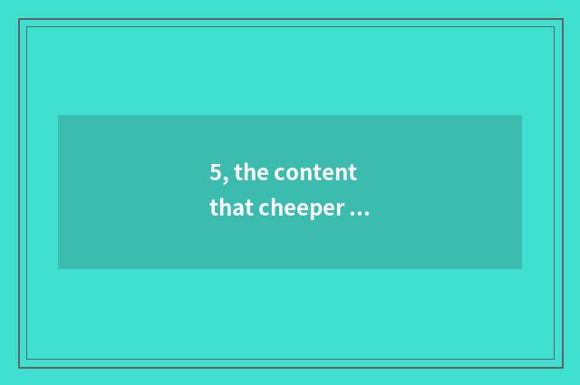 5, the content that cheeper mental health teachs?