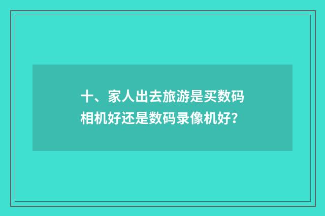 十、家人出去旅游是买数码相机好还是数码录像机好?