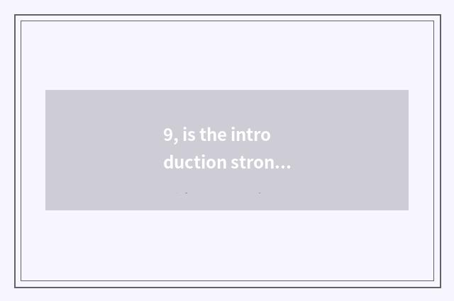 9, is the introduction strong countryside cate?