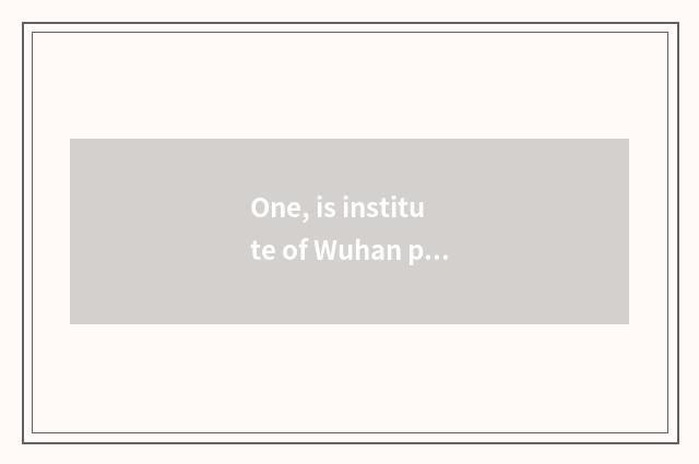 One, is institute of Wuhan project science and technology Wuhan project universi