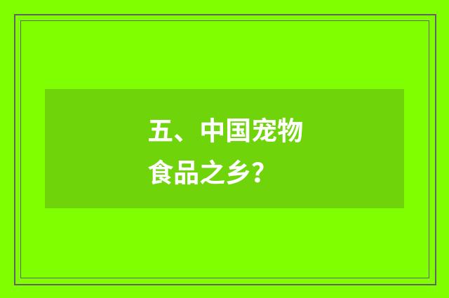 五、中国宠物食品之乡？